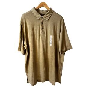 Big Sky Outfitters New Mens 100% Cotton Short Sleeve Polo Tan Size XL Comfort